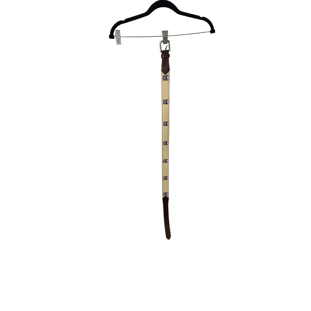 BSG Men's Novelty American Flag‎ & Golf Clubs Tan Belt Accessory - Size 32